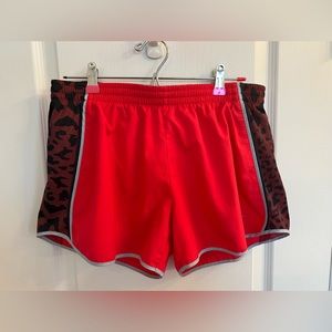 Nike Dri-Fit Women’s Red / Black Running Shorts Brief Lined Size Large